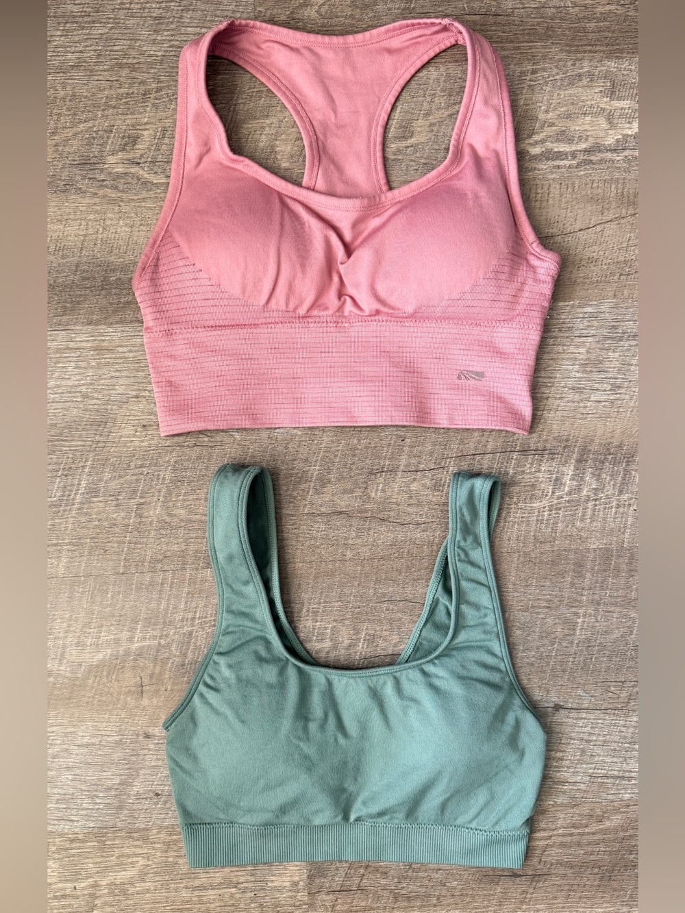 Pair of 2 | Seamless Racerback Sports Bras - Pink & Sage